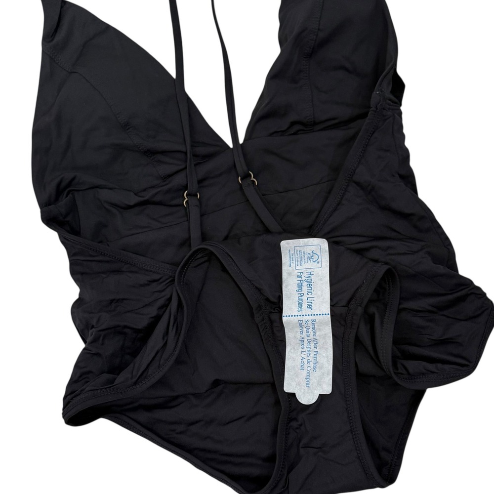 NEW Andie Sardinia One Piece Swimsuit  Size M Black Plunge V-Neck Adjustable - Picture 8 of 9